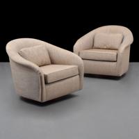 Pair of Swivel Lounge Chairs, Manner of Milo Baughman - Sold for $2,750 on 02-06-2021 (Lot 352).jpg